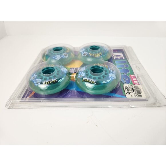 Labeda Inline Skates Wheel Icelites 72MM 81A Clear Teal Fear ALT Replacement Set - Picture 2 of 6